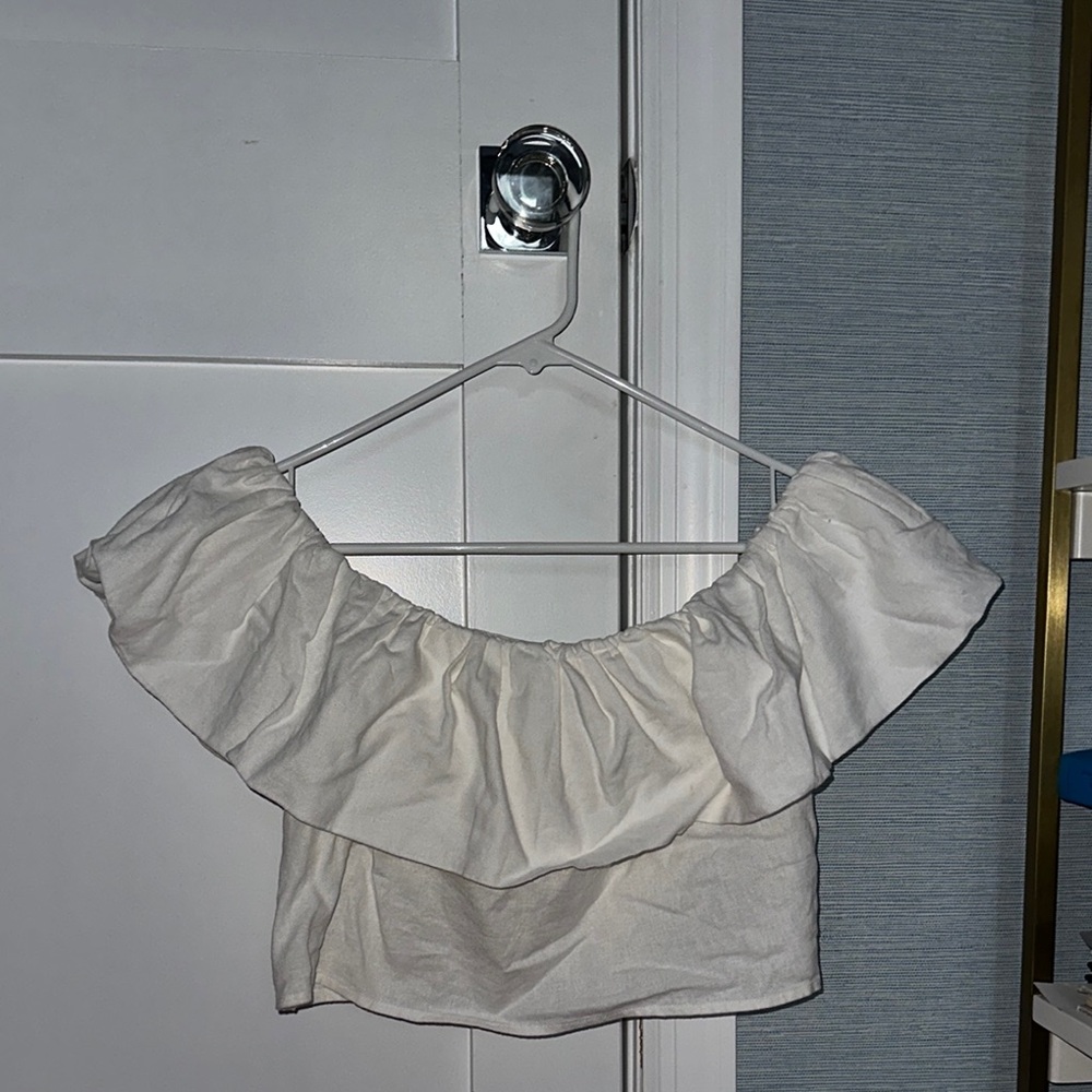 White Ruffle Top